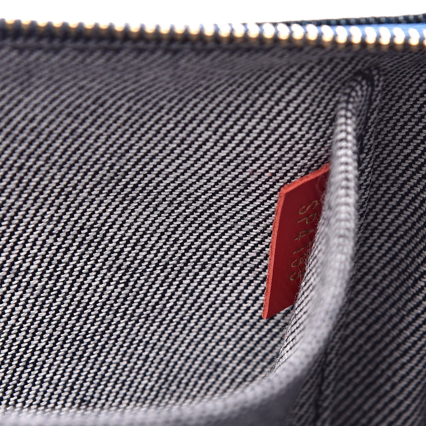 Denim Damier Monogram Patchwork Multi Pochette Accessories Blue Rouge