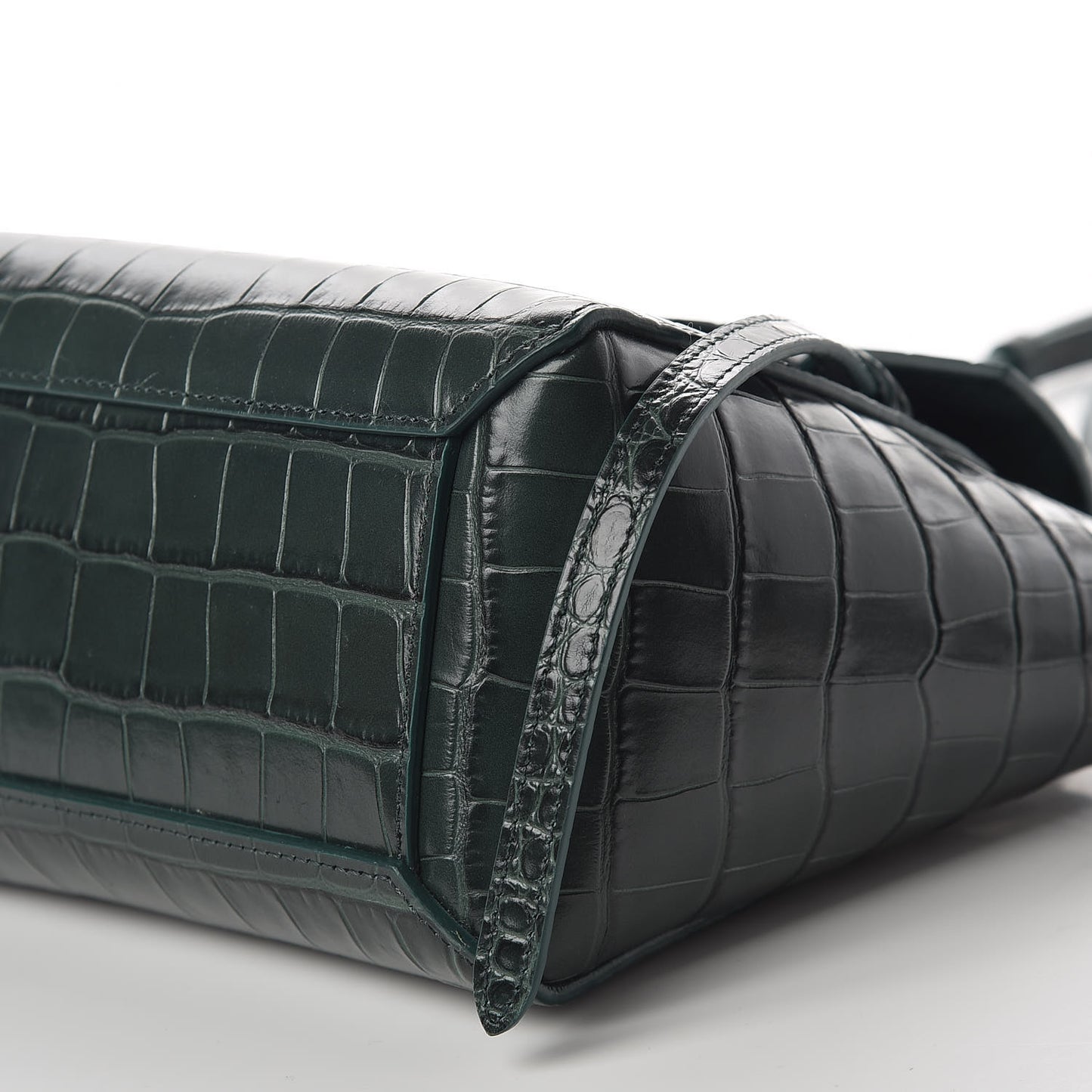 Calfskin Crocodile Embossed Nano Belt Bag Amazone