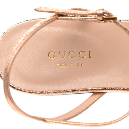 Gucci Galassia GG Marmont Ankle Wrap Flat Sandals 36 Salmone 7 of 8
