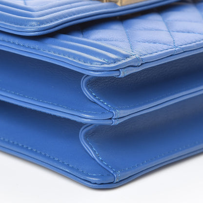 Chanel Calfskin Quilted North South Boy Flap Blue 8 of 9