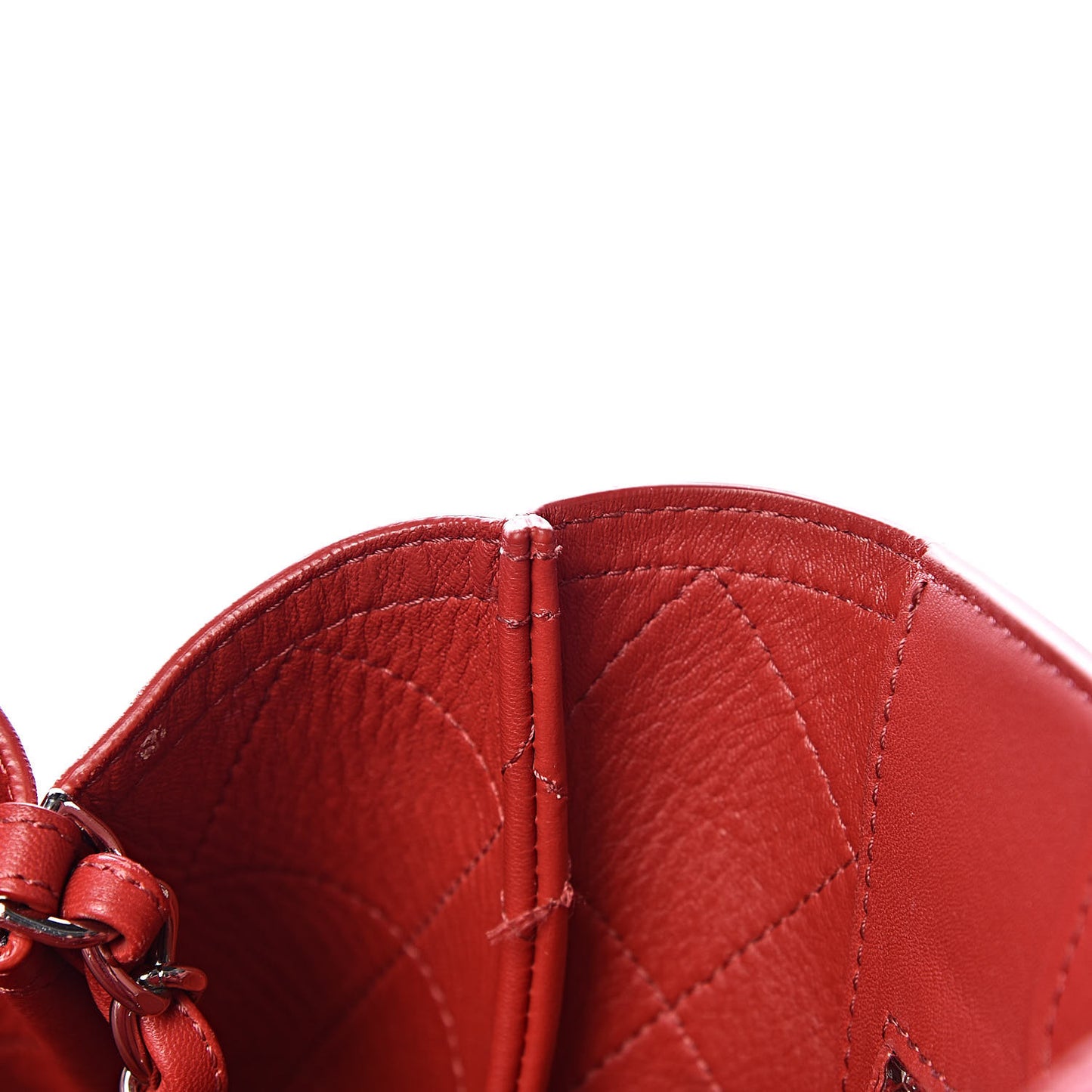 Lambskin Stitched Large Shopping Tote Red