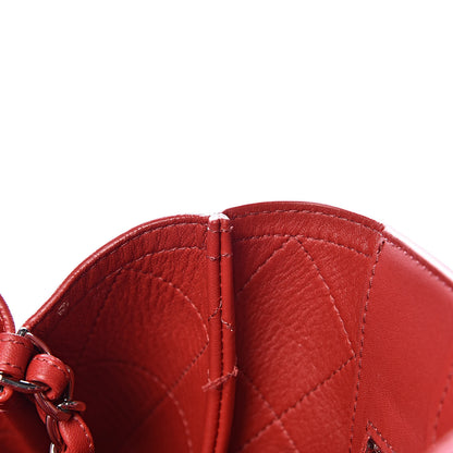 Chanel Lambskin Stitched Large Shopping Tote Red 14 of 19