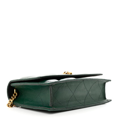Alexander McQueen Calfskin Quilted Skull Small Chain Crossbody Bag Green 4 of 10