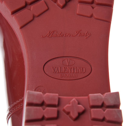 Valentino Garavani Rubber Rockstud Short Rainboots 36 Red 8 of 17