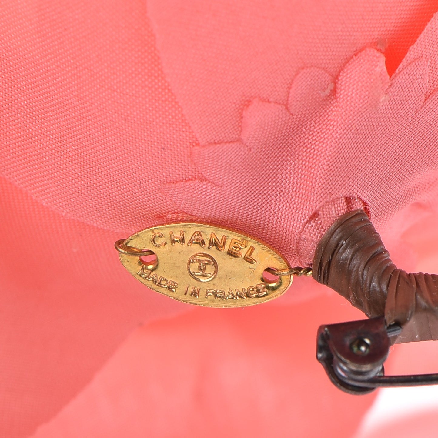 Silk Taffeta Camellia Brooch Pin Rose Pink