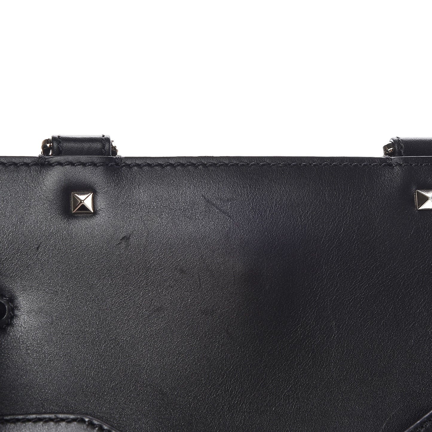 Calfskin Studded Medium Joylock Satchel Black