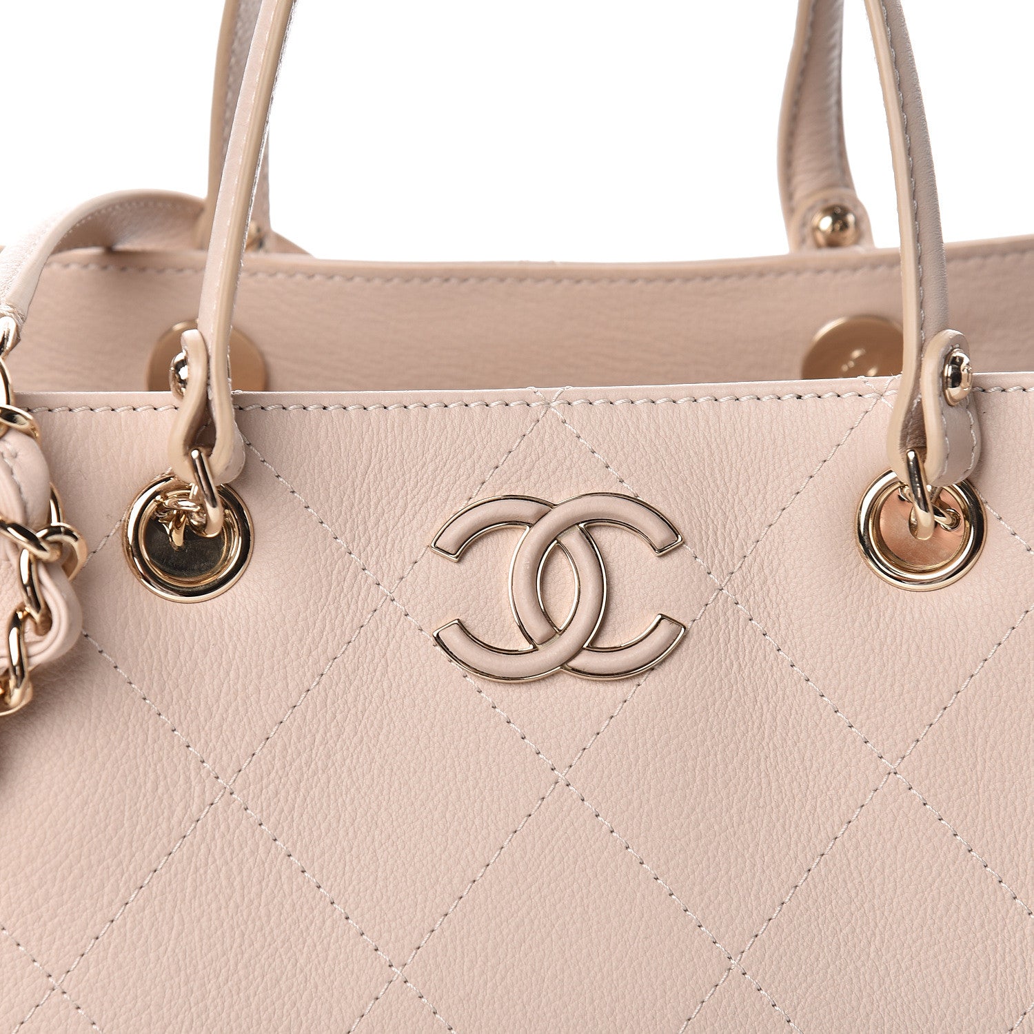 Chanel Bullskin Stitch Small Shopping Tote Light Pink 8 of 8