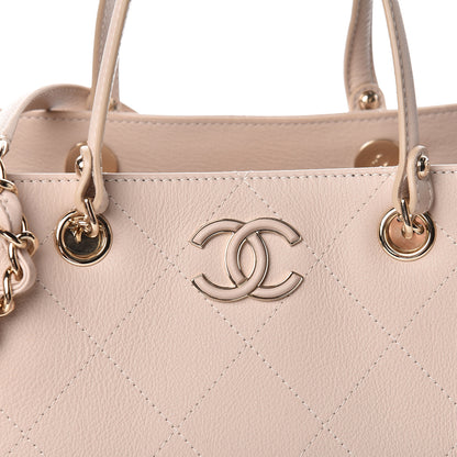 Chanel Bullskin Stitch Small Shopping Tote Light Pink 8 of 8