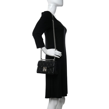 Miu Miu Pattina Nappa Crystal Studded Borchie Flap Bag Black 2 of 9