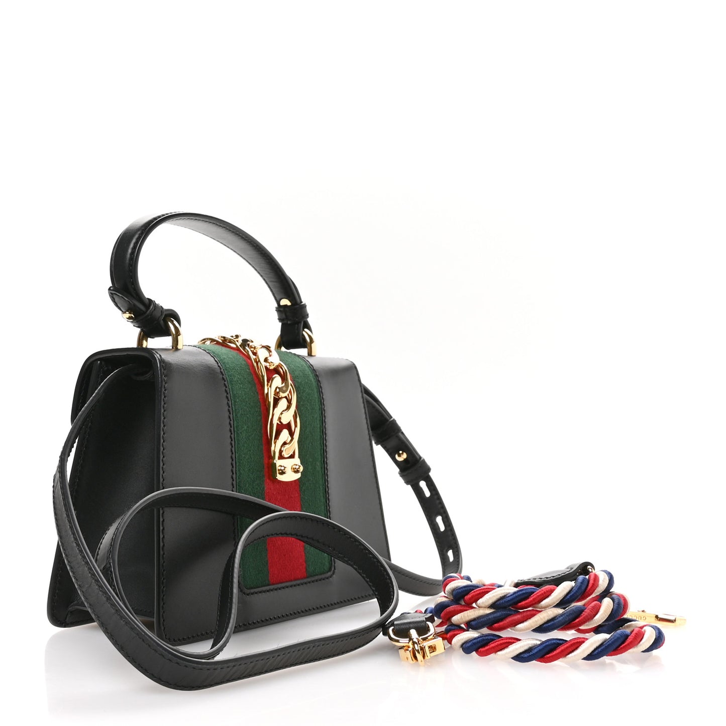 Calfskin Mini Sylvie Top Handle Bag Black