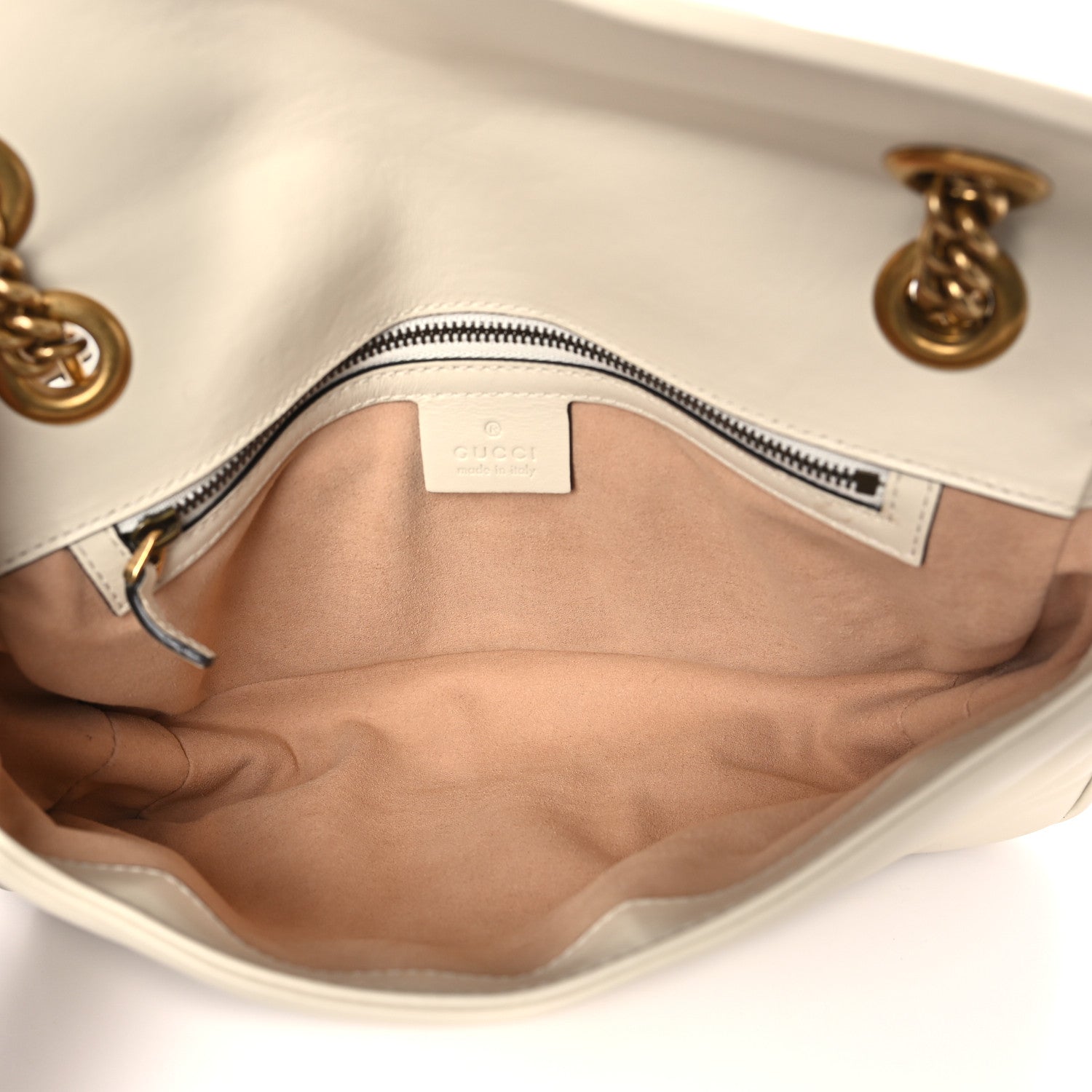 Gucci Calfskin Matelasse Small GG Marmont Shoulder Bag White 5 of 10