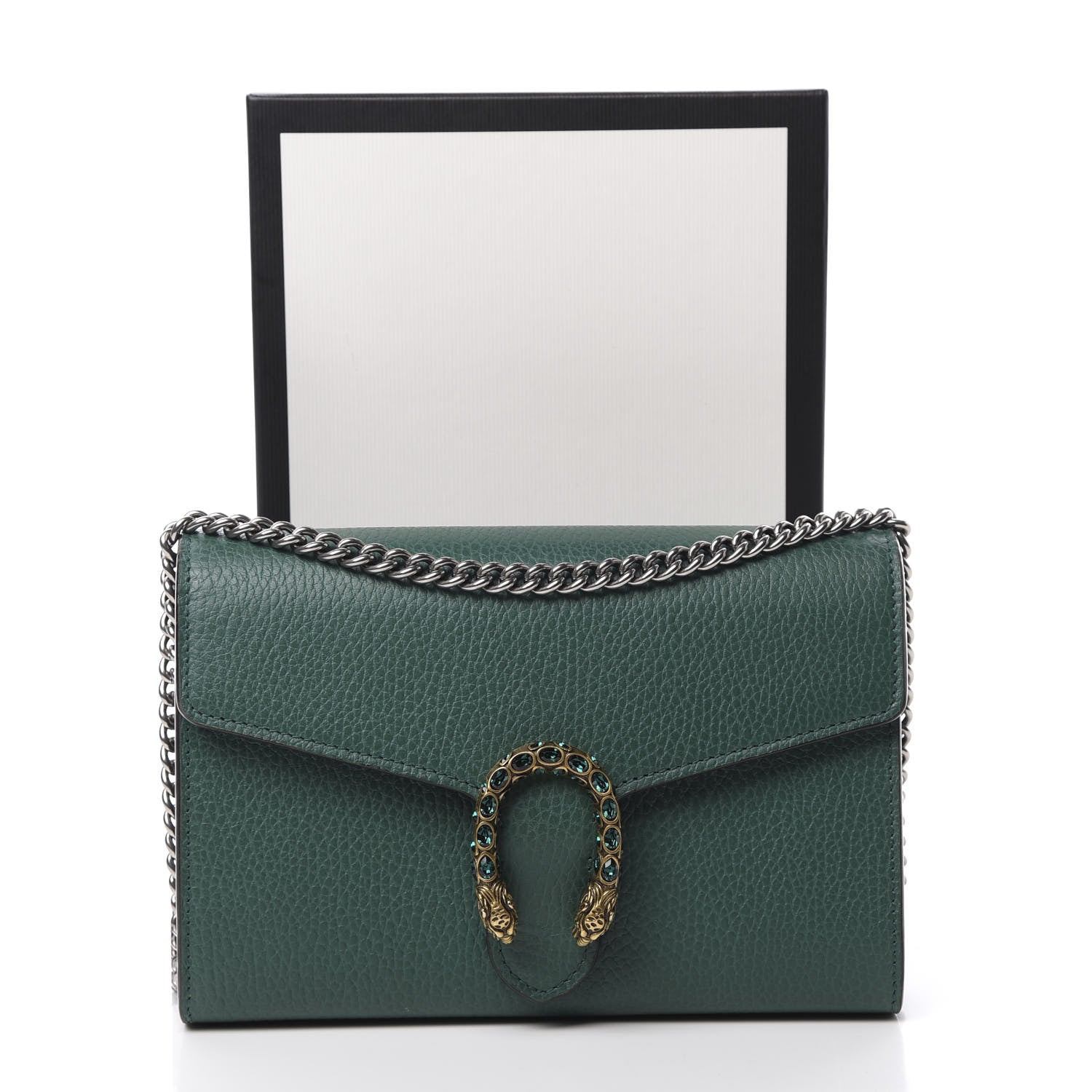 Gucci Calfskin Mini Dionysus Chain Wallet Emerald 11 of 11