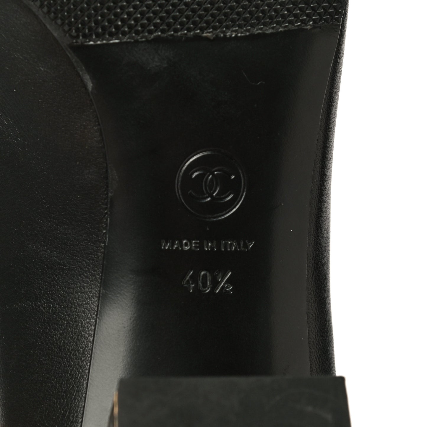 Lambskin Grosgrain Cap Toe Egyptian Amulet CC Pumps 40.5 Black