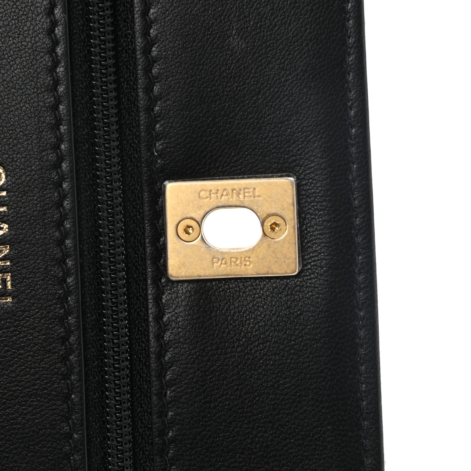 Chanel Lambskin Quilted CC Pearl Crush Wallet on Chain WOC Black 8 of 10