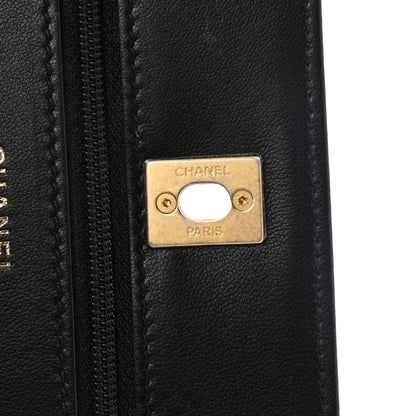 Chanel Lambskin Quilted CC Pearl Crush Wallet on Chain WOC Black 8 of 10