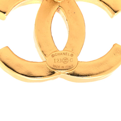 Chanel Enamel CC Earrings Gold White 4 of 4