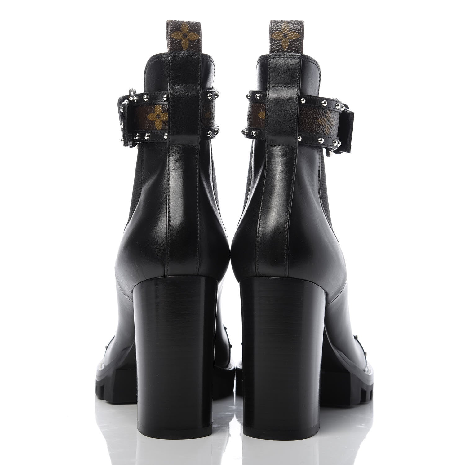 Louis Vuitton Calfskin Monogram Star Trail Chelsea Ankle Boots 41 Black 6 of 9