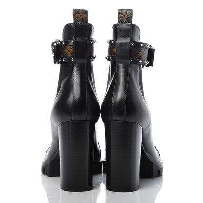 Louis Vuitton Calfskin Monogram Star Trail Chelsea Ankle Boots 41 Black 6 of 9