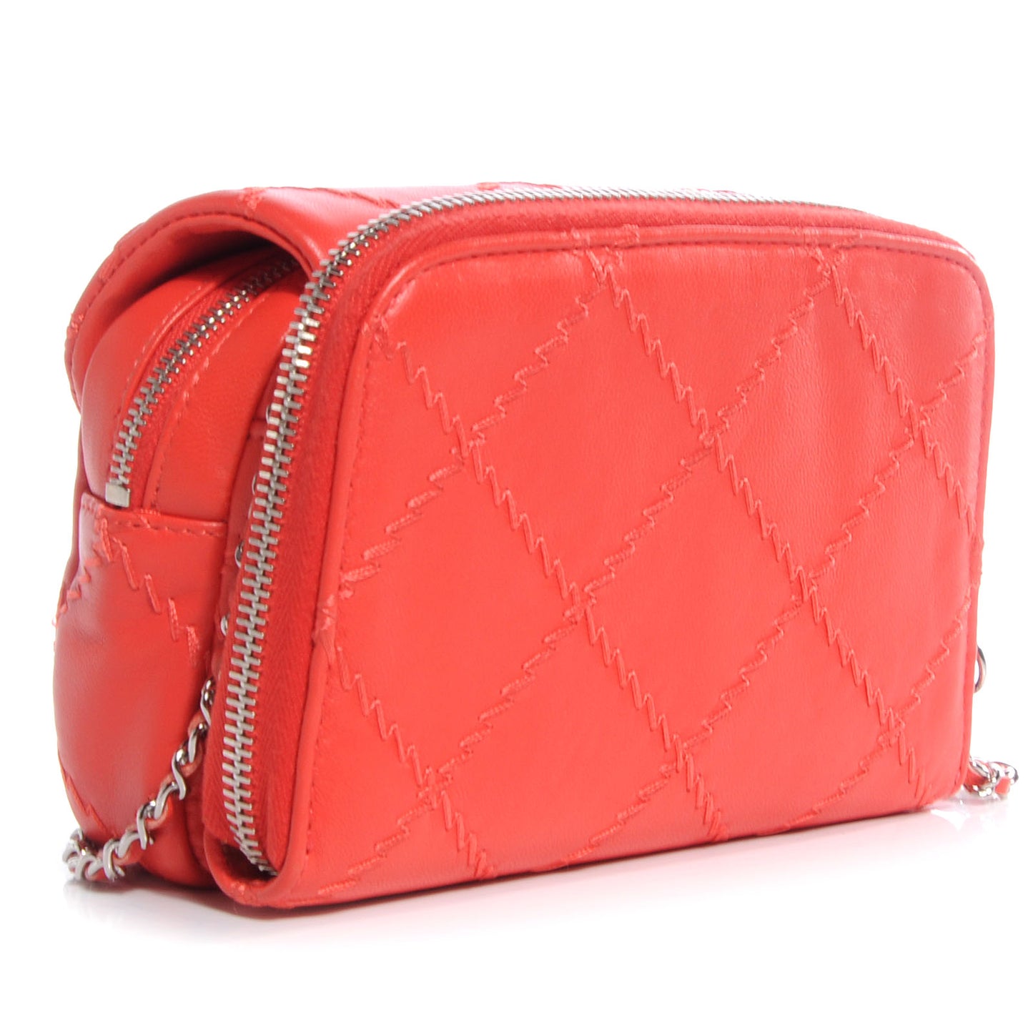 Calfskin Ultimate Stitch Mini Flap WOC Bag Coral
