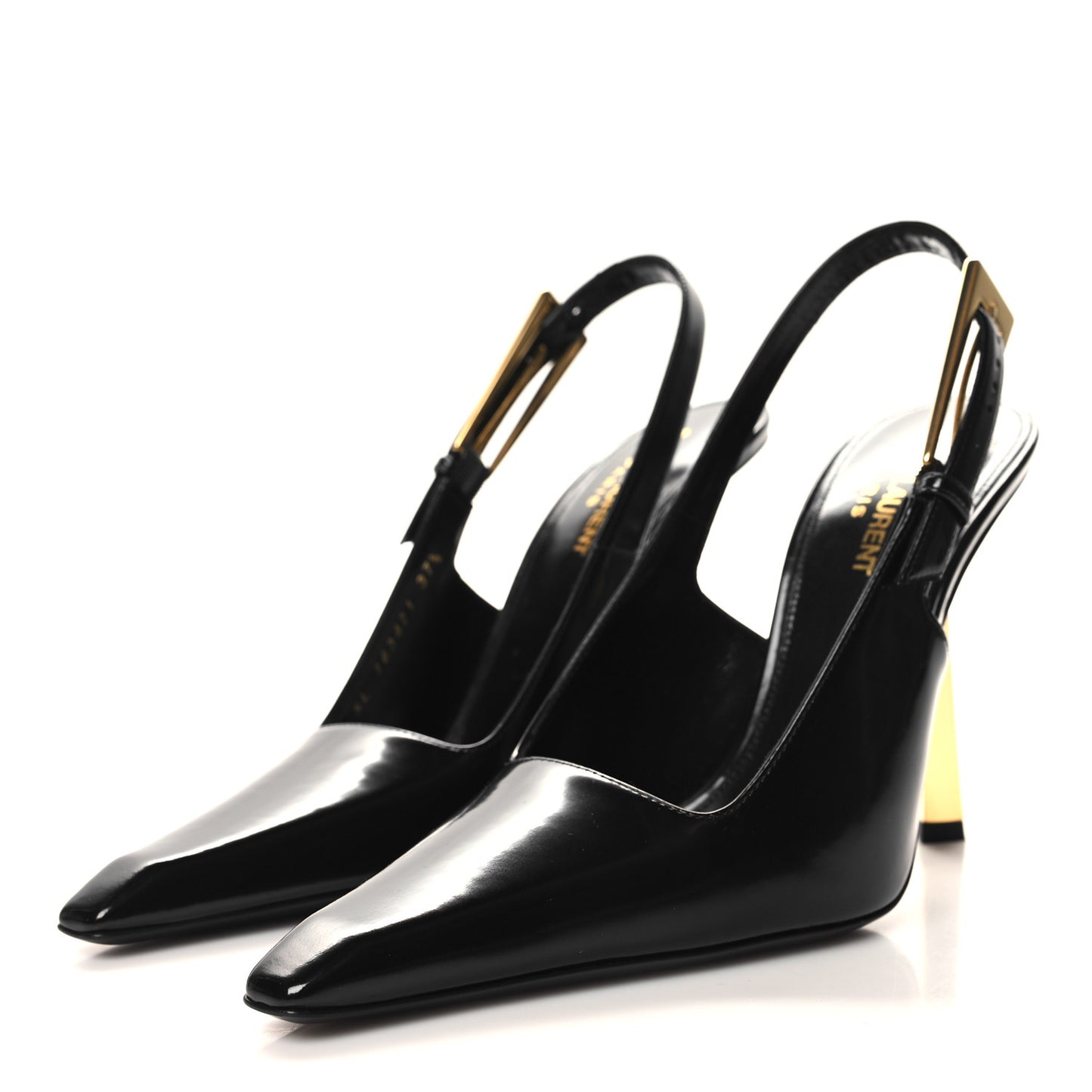 Glazed Calfskin Lee Slingback Pumps 37.5 Black