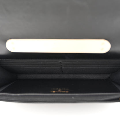 Chanel Lambskin Quilted Top Handle Wallet On Chain WOC Black 5 of 10
