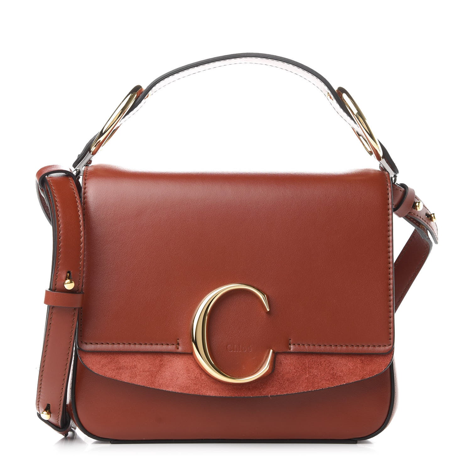 Chloe Calfskin Small C Double Carry Sepia Brown 1 of 9
