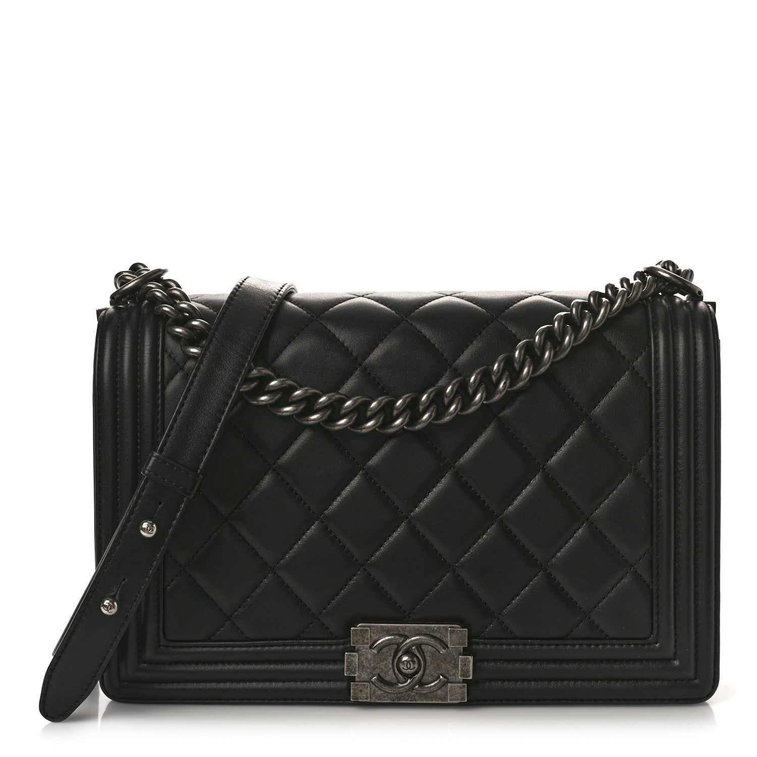 Chanel Lambskin Quilted Medium Boy Flap Black 1 of 11