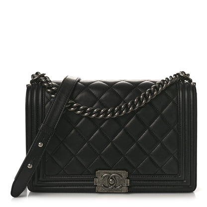 Chanel Lambskin Quilted Medium Boy Flap Black 1 of 11