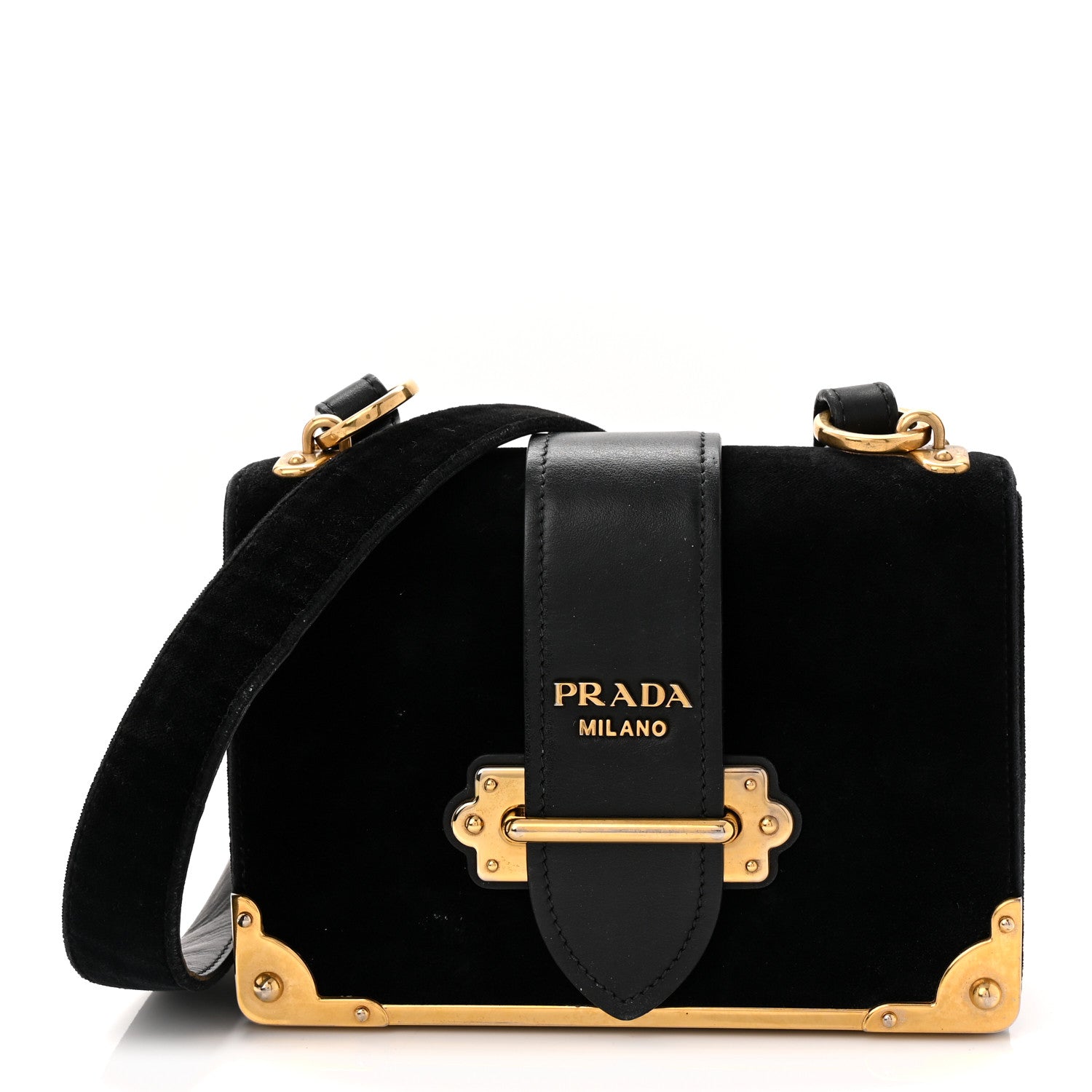 Prada Velvet City Calfskin Cahier Bag Black 1 of 9