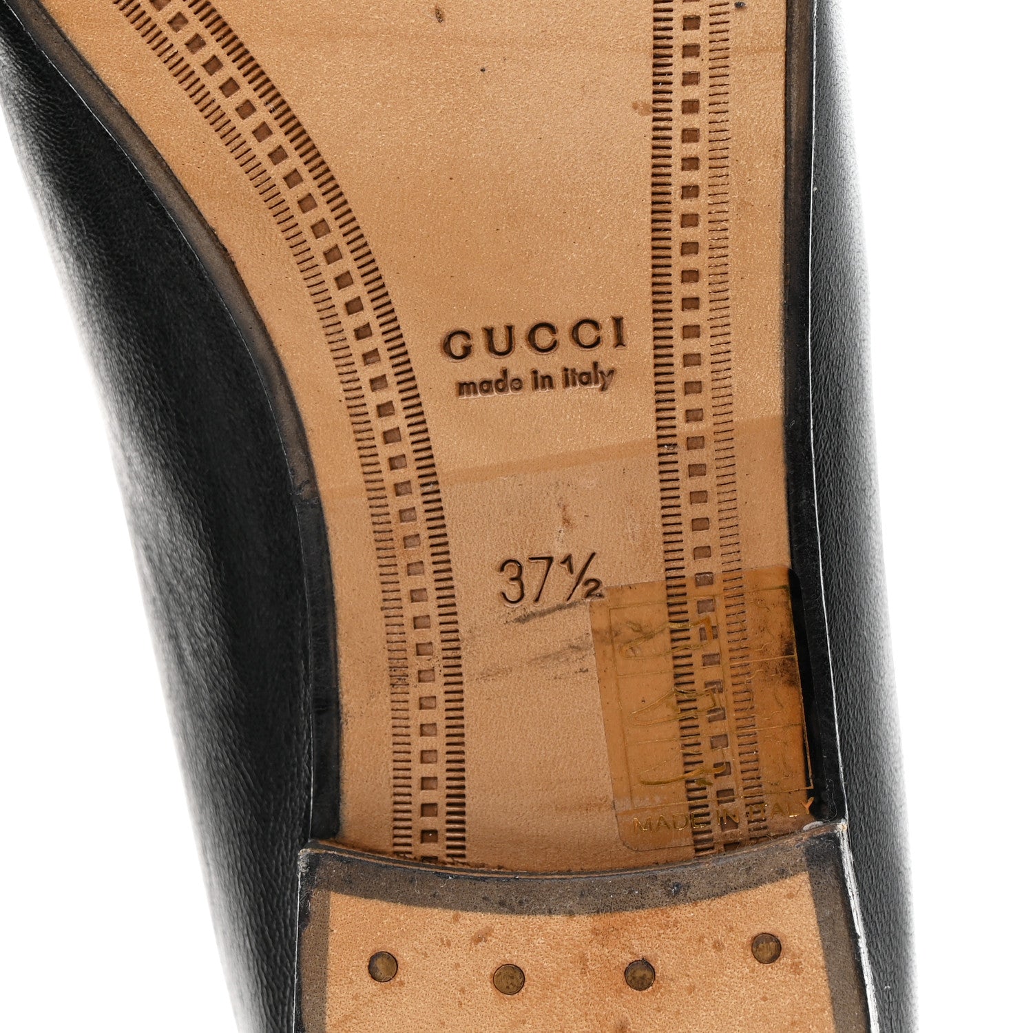 Gucci Lambskin Womens Brixton Horsebit Loafers 37.5 Black 7 of 9
