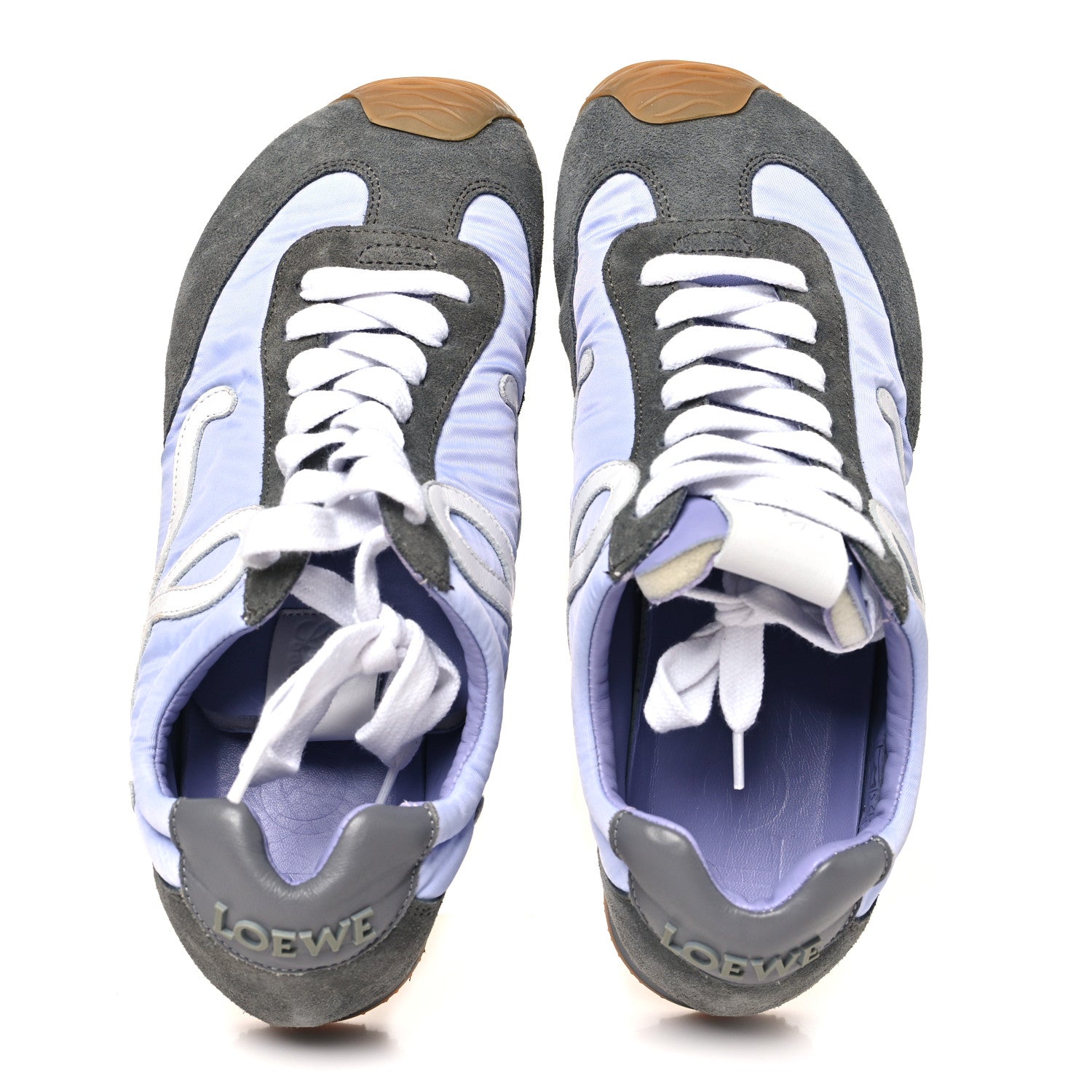 Loewe Suede Calfskin Nylon Ballet Runner 2.0 Sneakers 39 Lilac White Grey 2 of 9