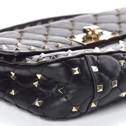 Valentino Garavani Lambskin Small Rockstud Spike Shoulder Bag Black 5 of 8