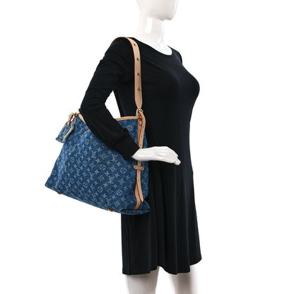 Louis Vuitton Monogram Denim CarryAll MM Blue 2 of 9