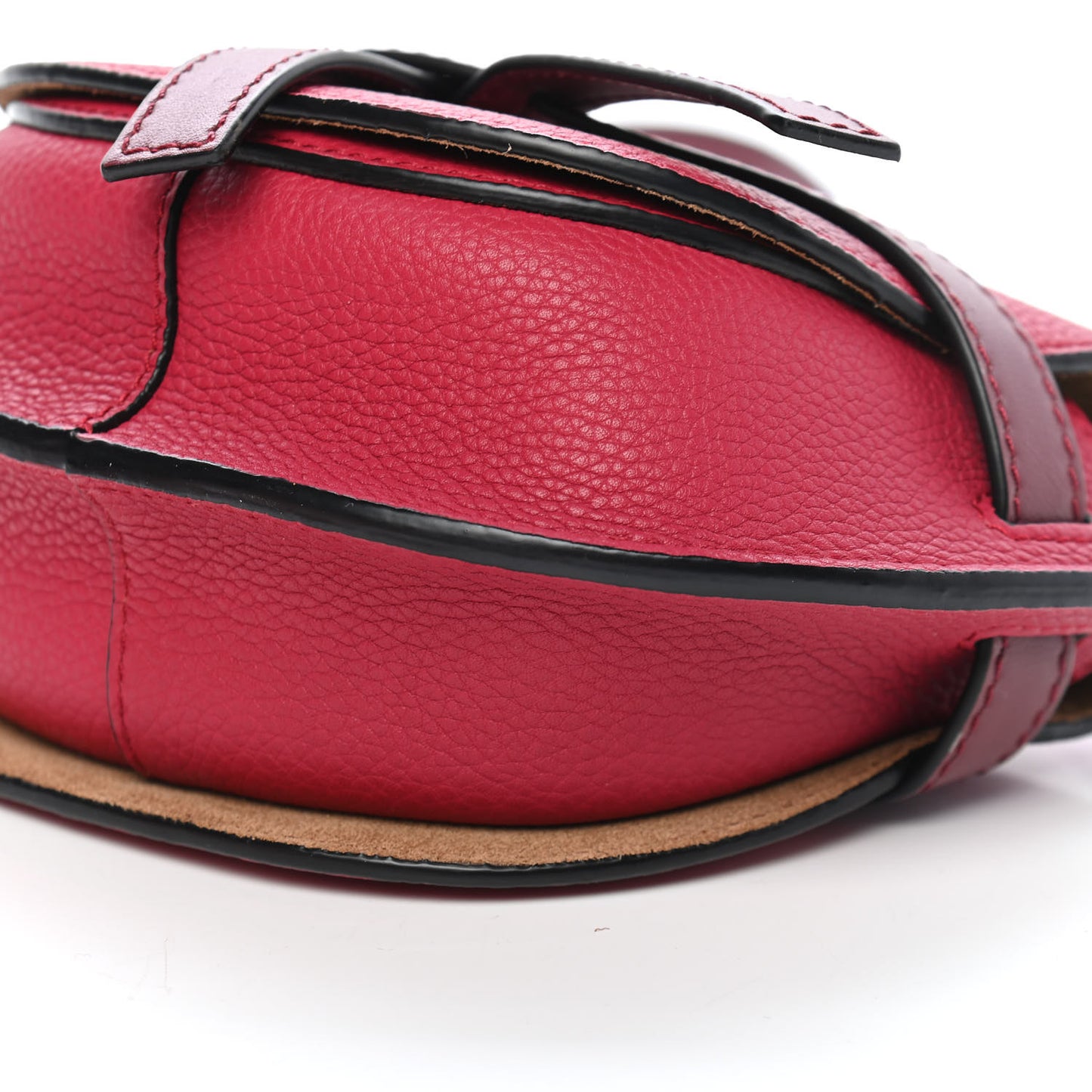 Grained Calfskin Mini Gate Crossbody Bag Raspberry Wine