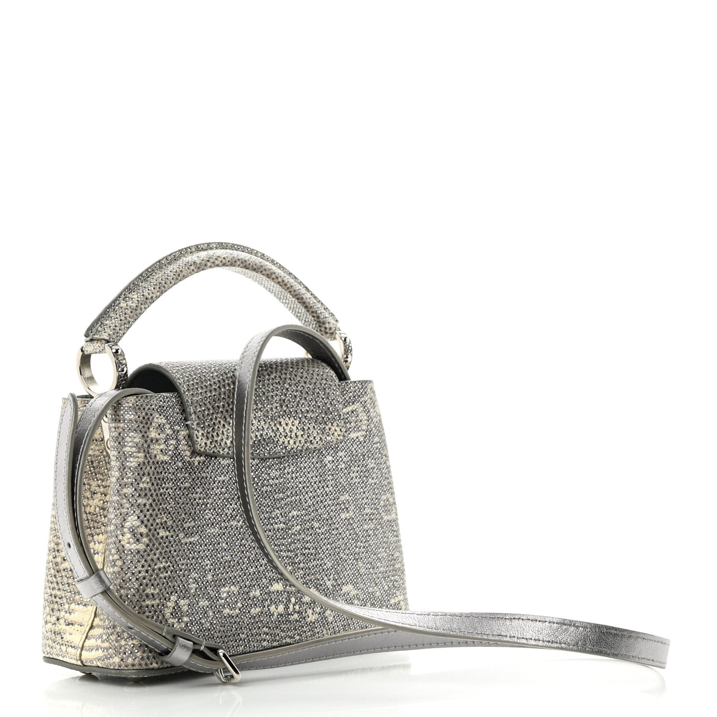 Lizard Mini Capucines Argento