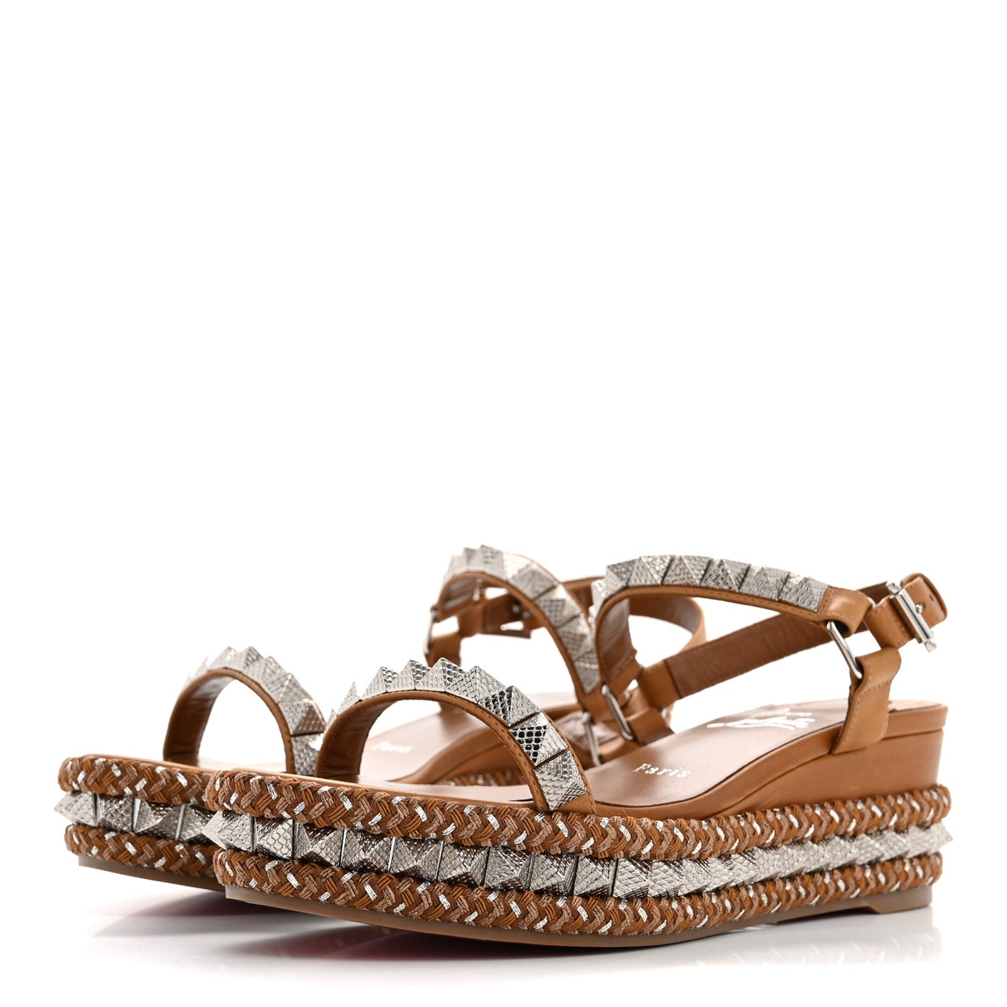 Calfskin Cubiste Pyraclou 60 Platform Sandals 37 Terra