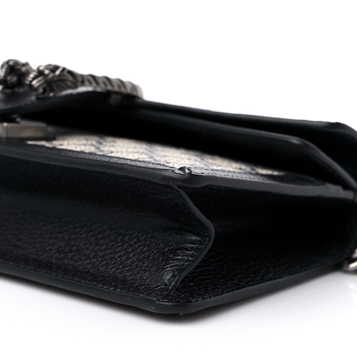 GG Supreme Monogram Textured Dollar Calfskin Small Rectangular Dionysus Shoulder Bag Beige Blue