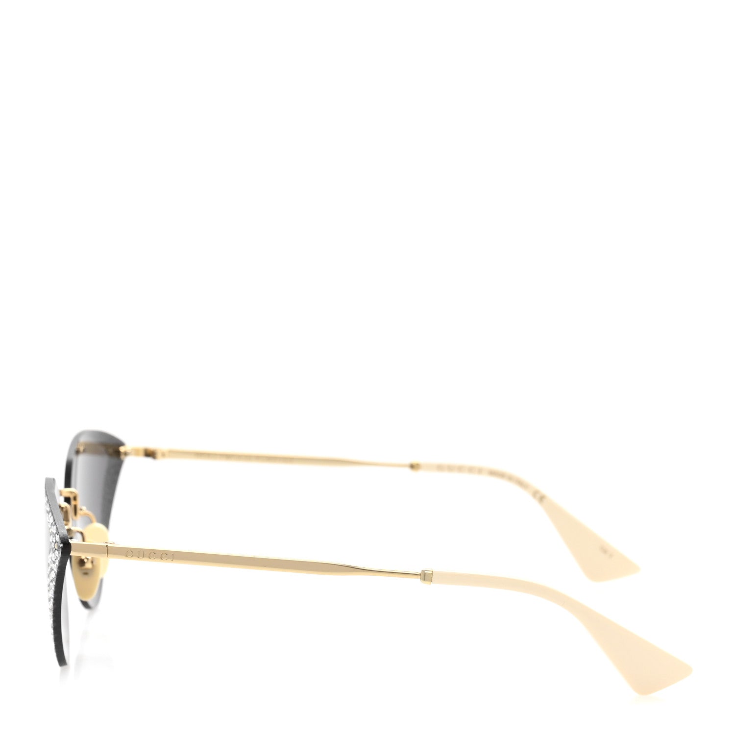Gucci Metal Crystal Geometrical Frame Sunglasses GG0895S Silver Gold 3 of 9
