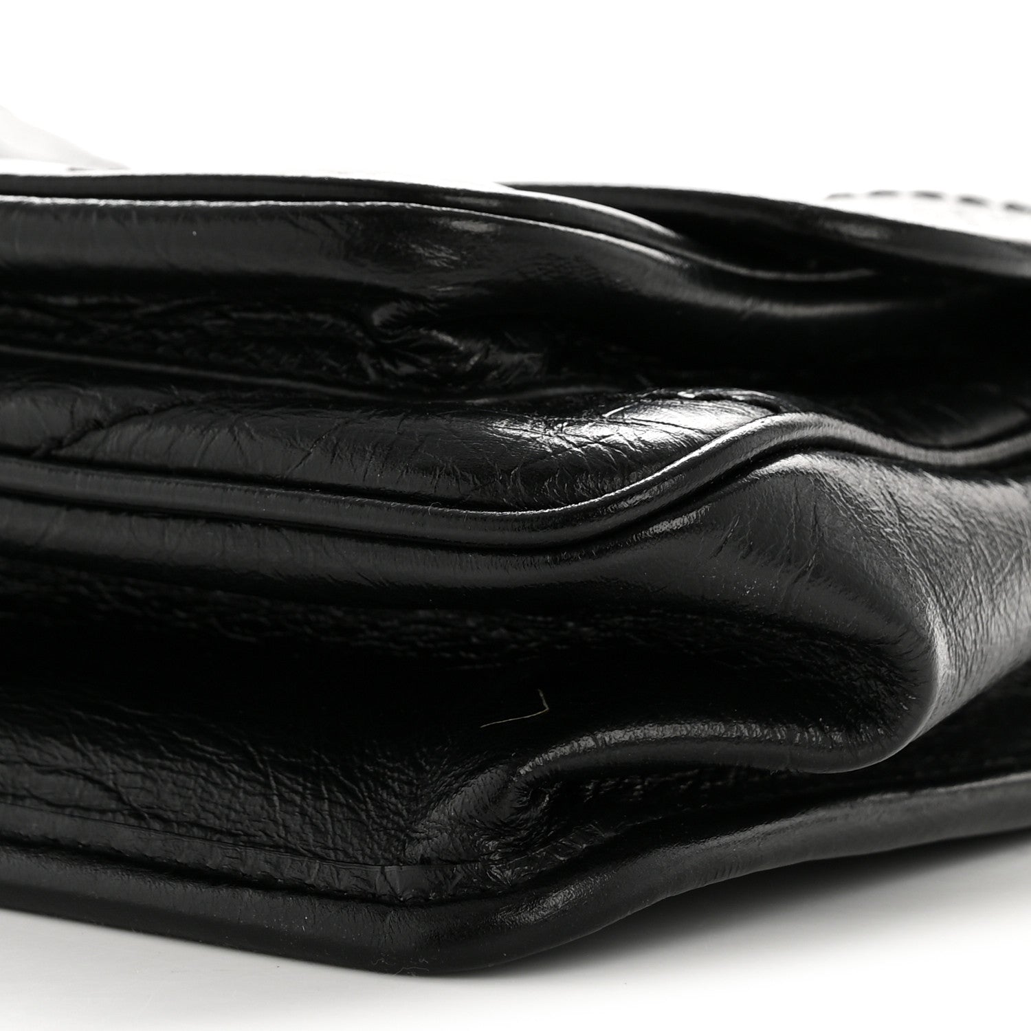 Saint Laurent Crinkled Calfskin Matelasse Monogram Baby Niki Chain Satchel Black 10 of 14