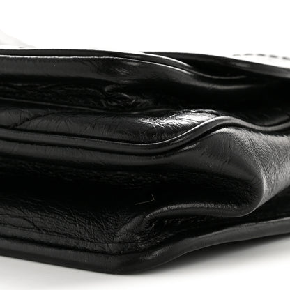 Saint Laurent Crinkled Calfskin Matelasse Monogram Baby Niki Chain Satchel Black 10 of 14