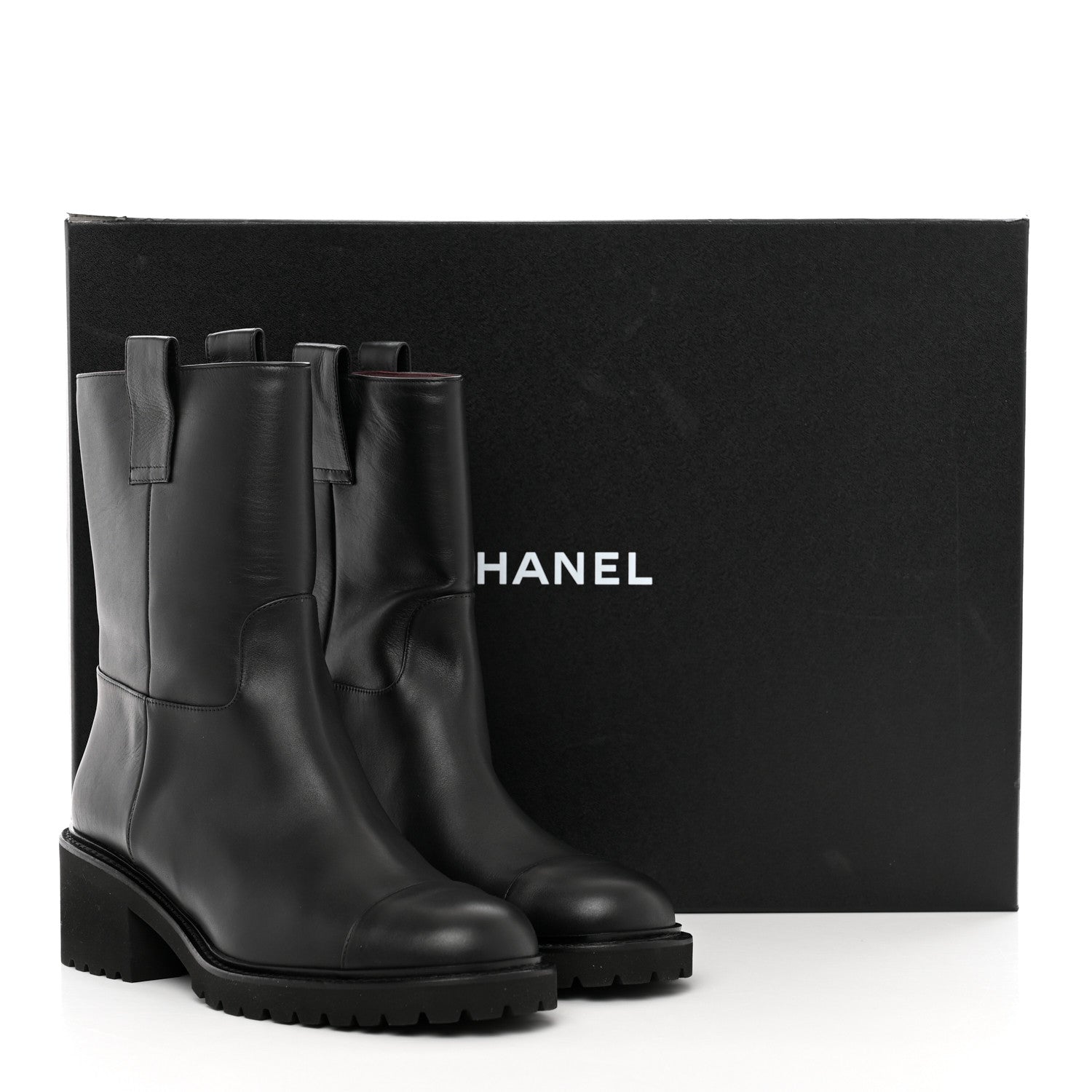 Chanel Calfskin CC Ankle Boots 39.5 Black 10 of 10