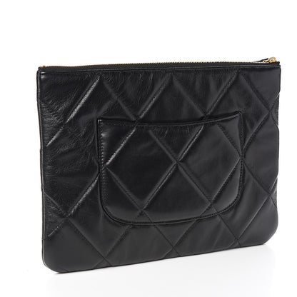 Chanel Goatskin Quilted Large 19 Cosmetic Case Black 2 of 7