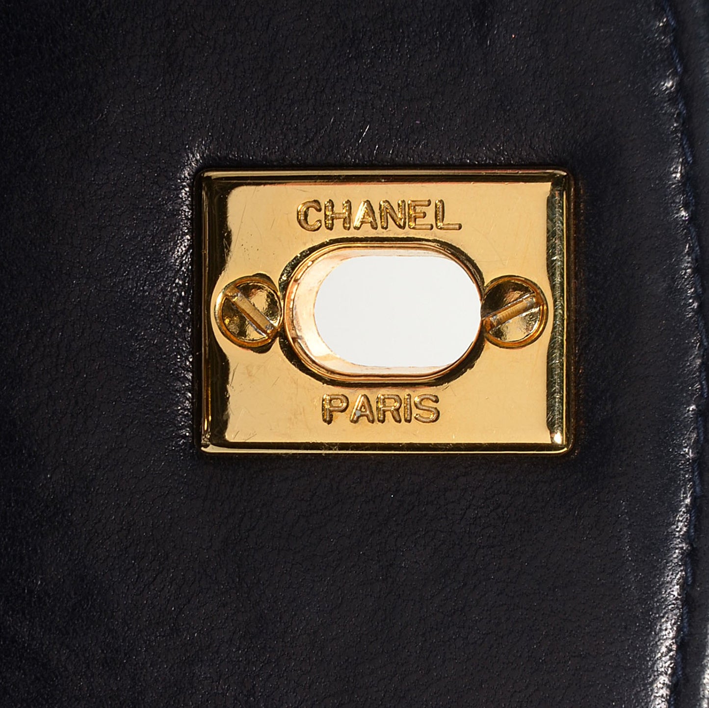 Lambskin Flap Bag in Navy