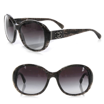 Chanel CC Tweed Turnlock Sunglasses 5235 Q Black 1 of 5
