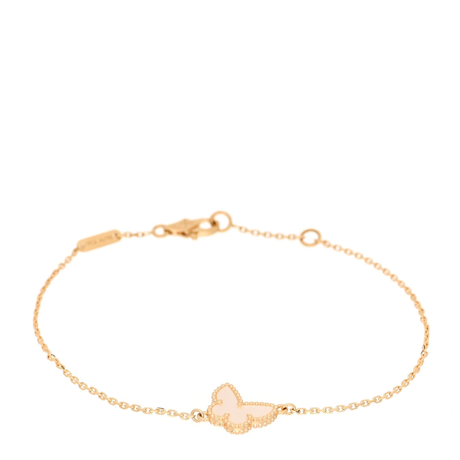 Van Cleef & Arpels 18K Yellow Gold Mother of Pearl Sweet Alhambra Butterfly Bracelet 1 of 5