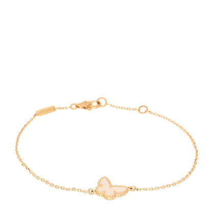 Van Cleef & Arpels 18K Yellow Gold Mother of Pearl Sweet Alhambra Butterfly Bracelet 1 of 5