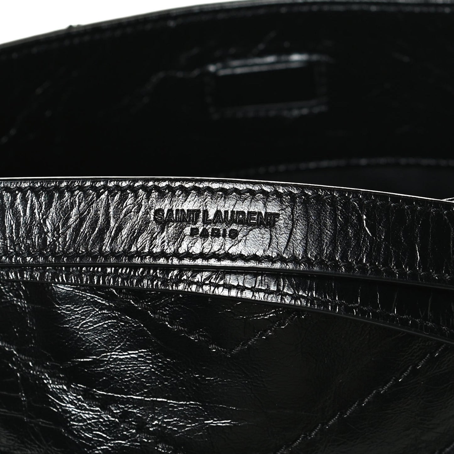 Crinkled Calfskin Matelasse Monogram Niki Shoulder Bag Black