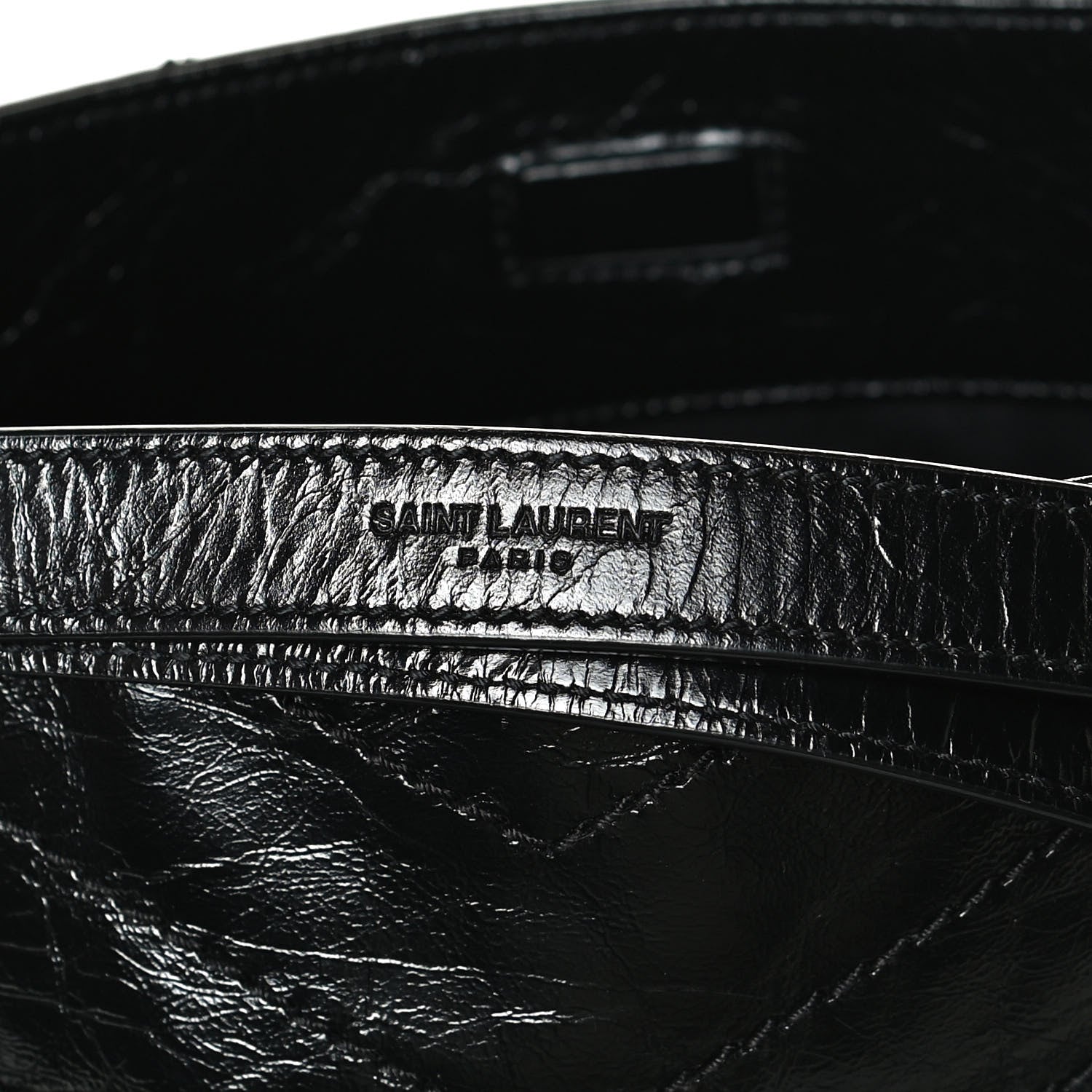 Saint Laurent Crinkled Calfskin Matelasse Monogram Niki Shoulder Bag Black 8 of 11
