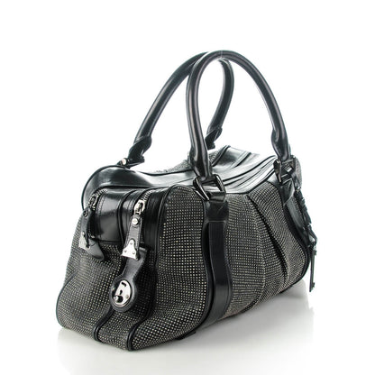 Burberry Prorsum Calfskin Studded Knight Satchel Black 3 of 7