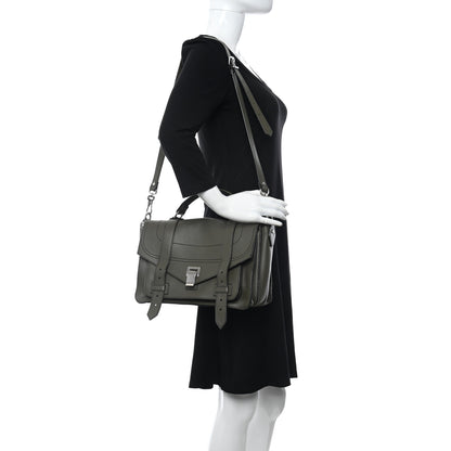 Proenza Schouler Grained Calfskin Medium PS1 Plus Satchel Cypress 2 of 10
